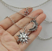 Multi-Layered Necklace Moon Sun Stars Choker