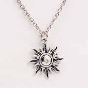 Antique Silver Color Moon Pendant Necklace Lover