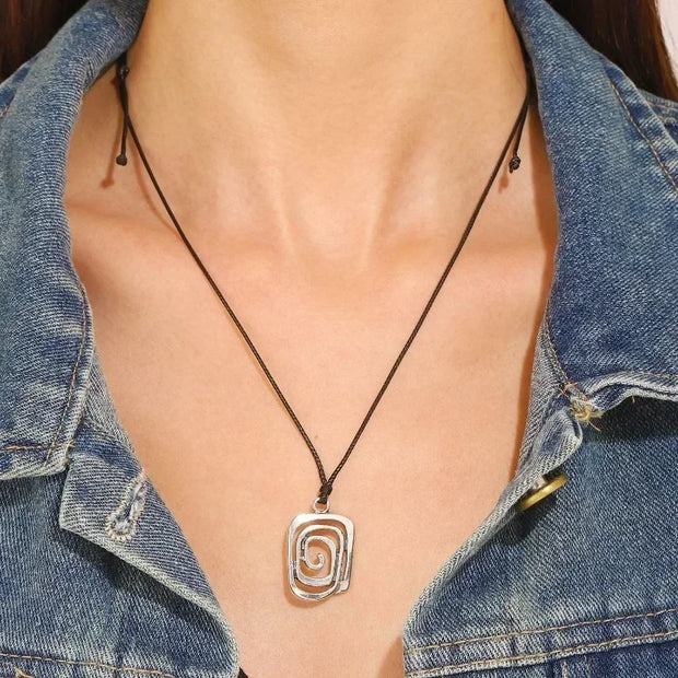 Hand-woven Spiral Vortex Pendant Necklace