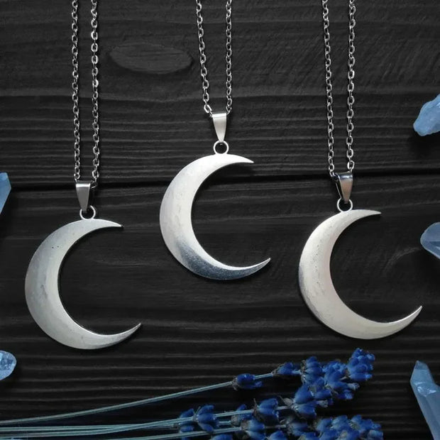 Big Crescent Moon Necklace for Women