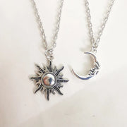 Antique Silver Color Moon Pendant Necklace Lover