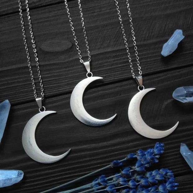 Big Crescent Moon Necklace for Women