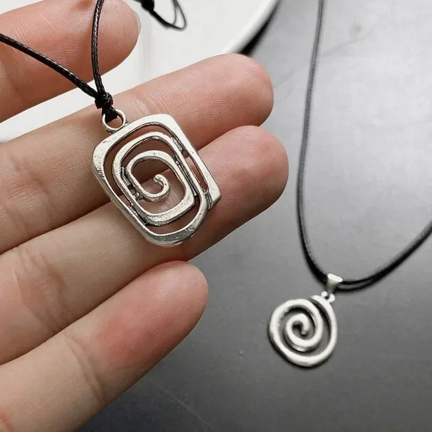 Hand-woven Spiral Vortex Pendant Necklace